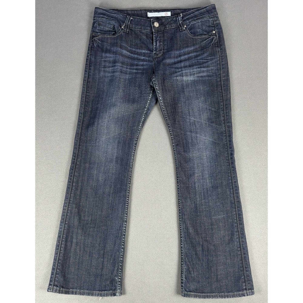 Tin Haul Jeans 34x33 Blue Bootcut Distressed Whiskered Cowgirl Western Rodeo - Picture 2 of 14